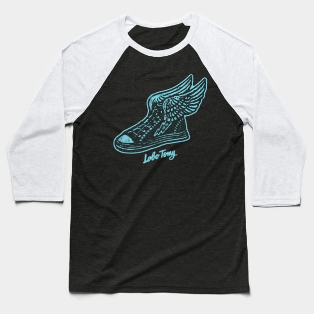 LOBO TOMY flying sneakers Baseball T-Shirt by boozecruisecrew